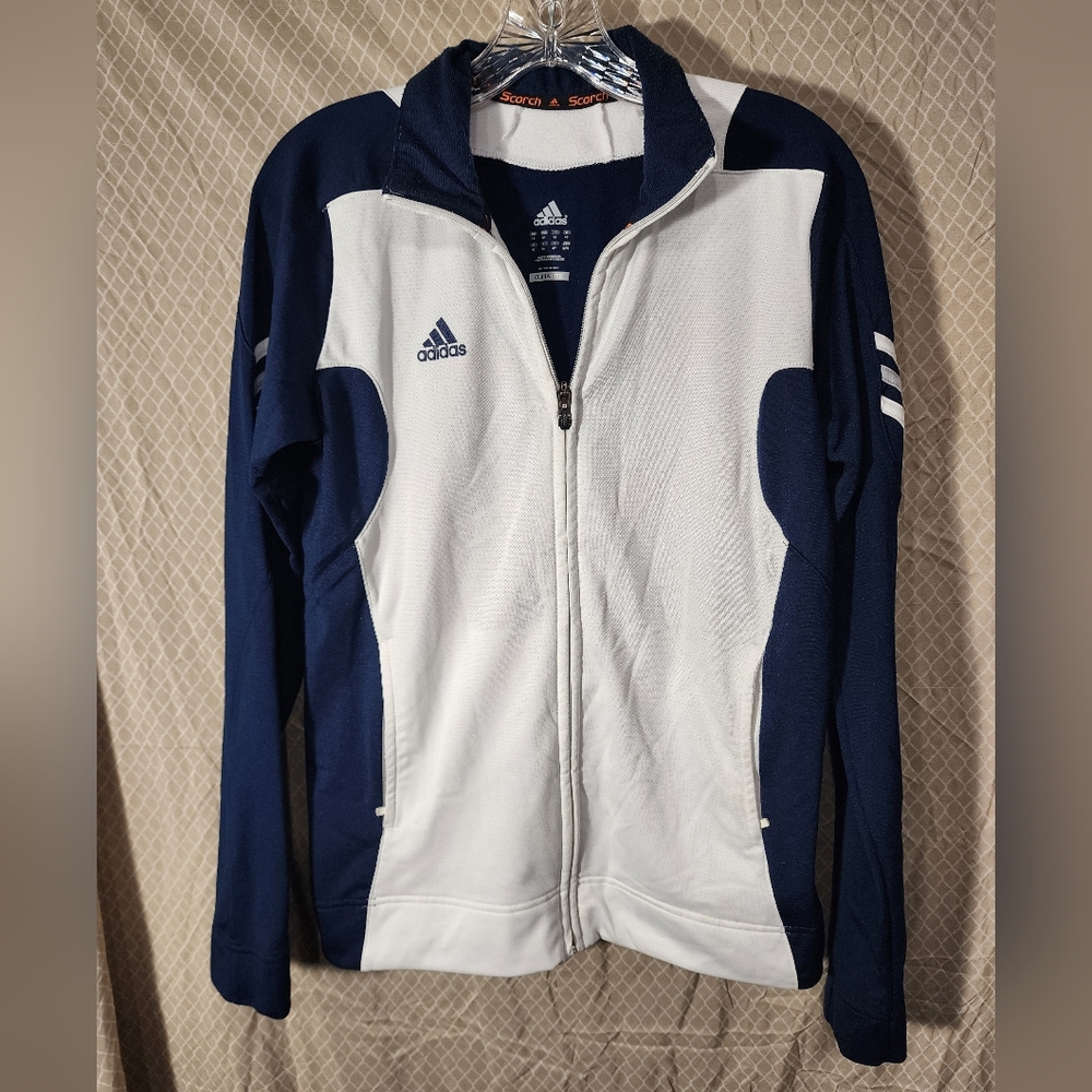 Adidas Climalite Navy and White Lightweight Full-zip Jacket Women's Medium